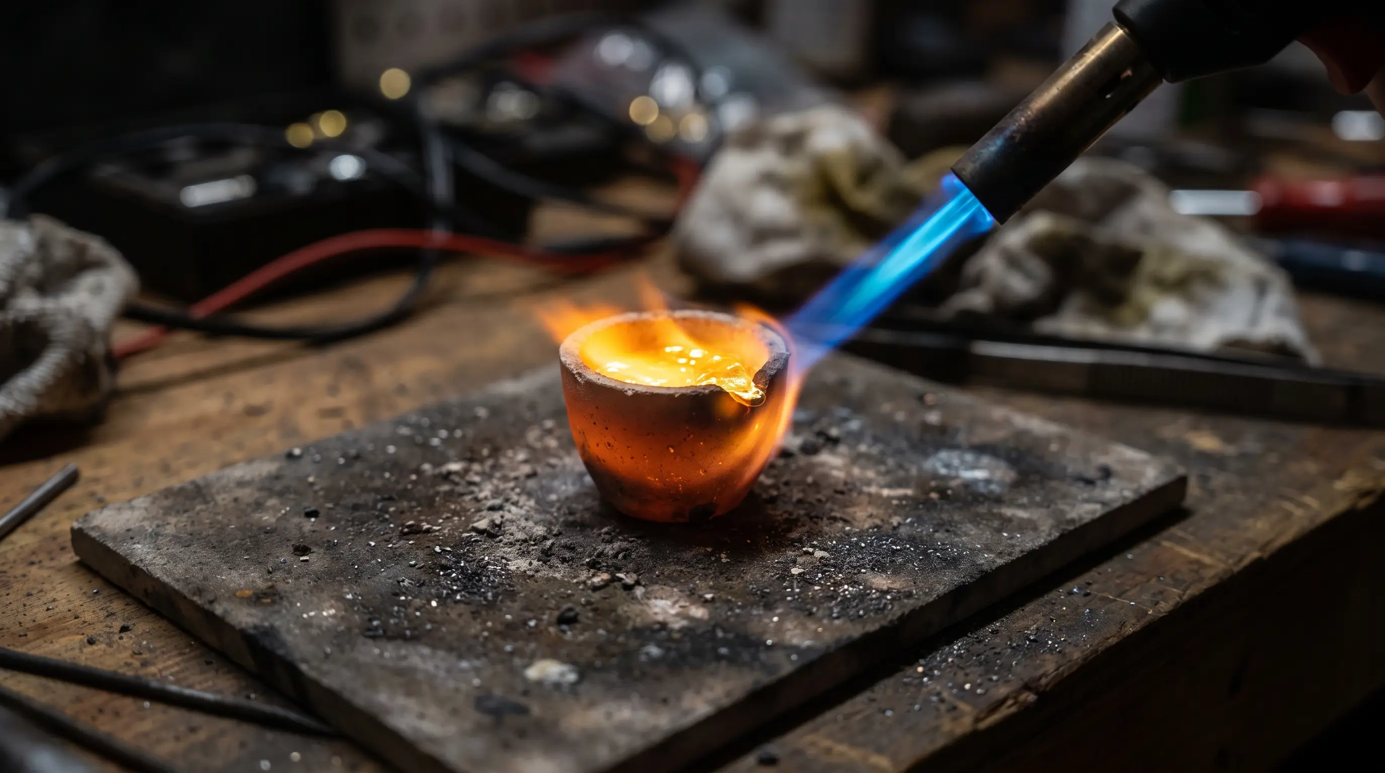 Molten_gold_heated_with_blowtorch_2K_20260916112132